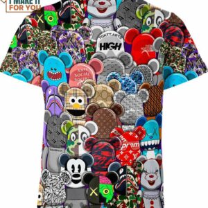 Bear Cartoon Collage Brands Shirt, Cartoon Lovers Gift