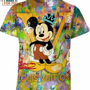 Mickey Mouse Louis Vuitton Coloful Shirt