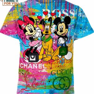 Minnie Pluto Mickey Chanel Gucci Rolex Louis Vuitton Shirt