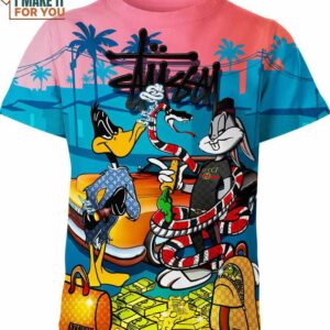 Daffy Duck Bugs Bunny Louis Vuitton Gucci Stussy Looney Tunes Shirt