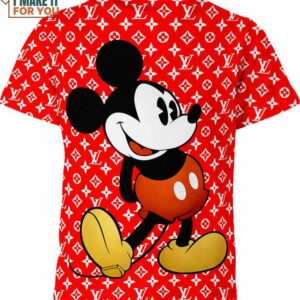 Mickey Mouse Louis Vuitton Red Shirt