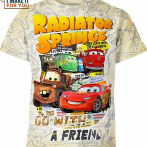 Cars All Character Shirt, Unique Gift Ideas for Cartoon Lovers