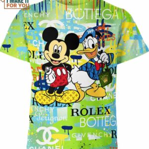 Mickey Mouse Donald Duck Louis Vuitton Dior Rolex Shirt
