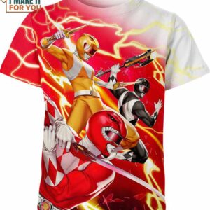 Power Ranger Team Shirt, Cartoon Lover Gifts for Him