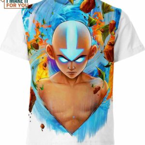 Aang Avatar The Last Airbender Shirt, Cartoon Gifts for Animation Fans
