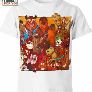 Brown Cartoon Team Up Shirt, Cartoon Lovers Gift