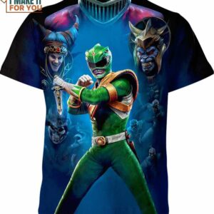 Power Ranger Green Shirt, Cartoon Lovers Gift Ideas for Birthday