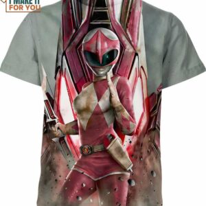 Power Ranger Pink Shirt, Christmas Gifts for Cartoon Lovers