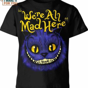 Cheshire Cat Alice In Wonderland Black Shirt