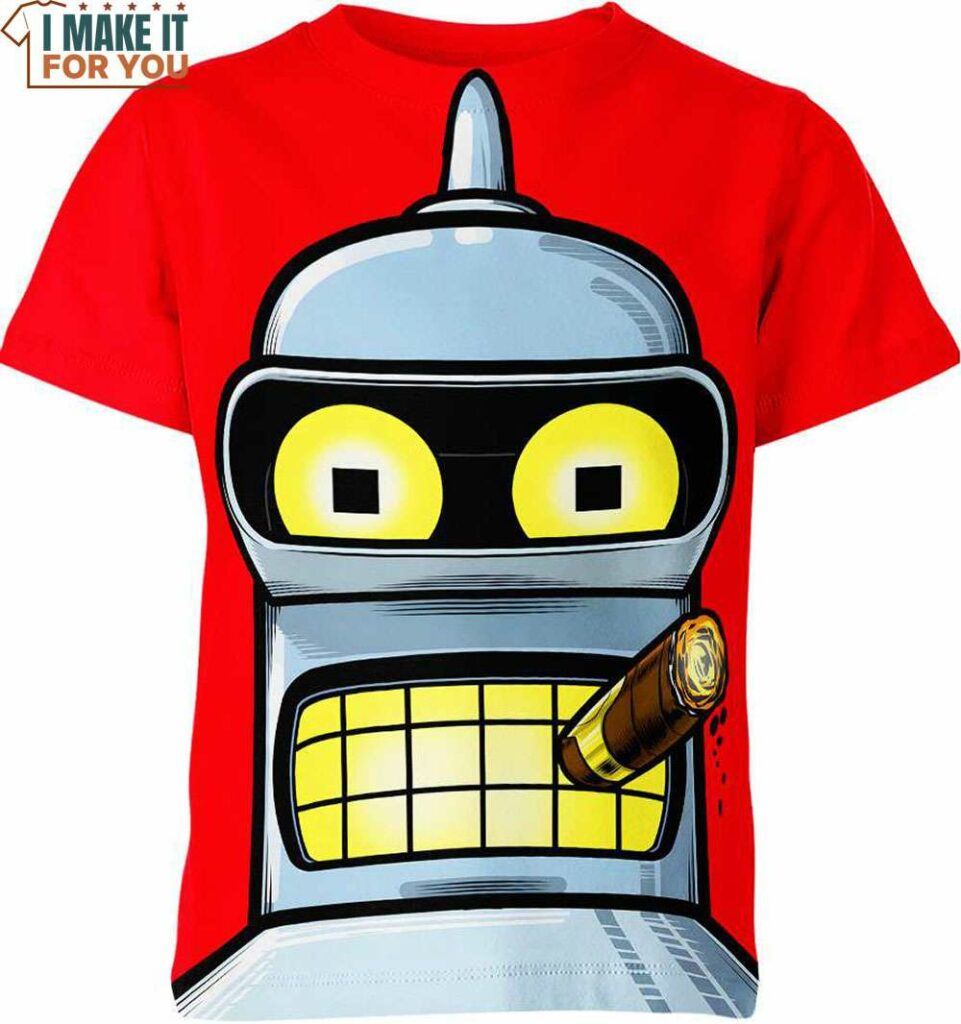 T-shirt Bender Futurama - Homme Taille M - Blanc Gildan - Occasion