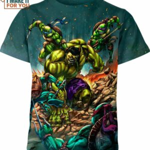 Hulk Vs Teenage Mutant Ninja Turtles Marvel Comics Shirt, Marvel Birthday Gifts