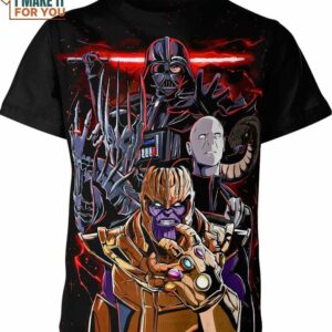 Thanos Voldemort Darth Vader Sauron Marvel Comics Shirt, Marvel Disney Shirts