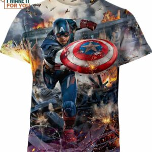 Captain America Marvel Comics Shirt, Mens Superhero T-Shirts