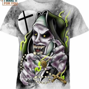 Demon Nun Shirt, Spooky Halloween Apparel
