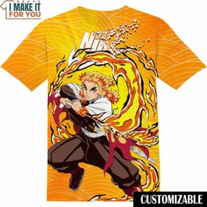 Demon Slayer Kyojuro Rengoku Nike Shirt, Nike Graphic Tees For Fans