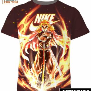 Rengoku Kyojuro Flame Hashira Nike Shirt, Cool Nike Graphic Tee