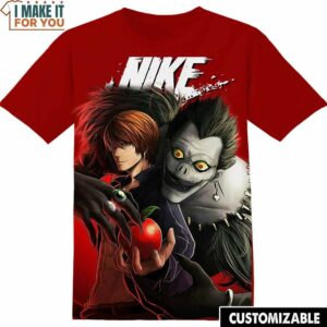 Death Note Light Yagami Ryuk Nike Shirt, Modern Nike Graphic Tees
