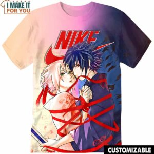 Naruto Sasuke Sakura 3D Art Nike Shirt, Expressive Nike Graphic Tees For Statement Gifts Naruto Sasuke Sakura 3D Art Nike Shirt, Expressive Nike Graphic Tees For Statement Gifts