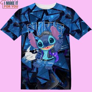 Cartoon Gift Stitch Nike 3D Shirt, Eye-catching Nike Graphic T-shirts