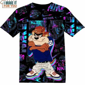 Cartoon Gift Taz-Mania Tasmanian Devil Retro Nike 3D Shirt, Statement Nike Graphic Shirts