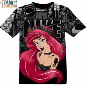 Disney Ariel Tattoo Nike 3D Shirt, Vintage Nike Graphic Tees