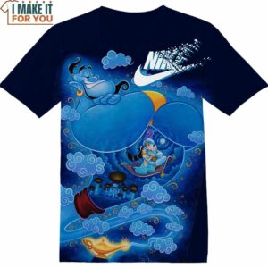 Disney Gift Aladdin Genie Nike 3D Shirt, Fashionable Nike Graphic Shirts