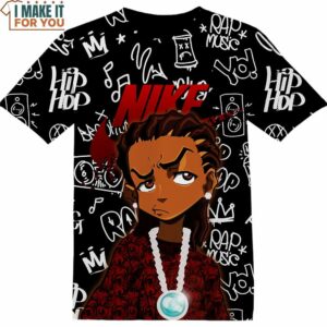 Gift For Cartoon Fan Riley Freeman The Boondocks Nike Hiphop Shirt, Nike Graphic Tees