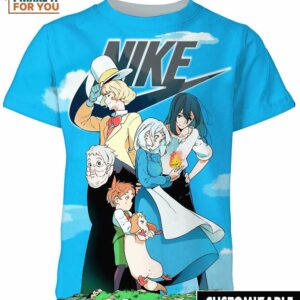 Howl’s Moving Castle Howl and Sophie Nike T-Shirt, Cool Nike Graphic Tees For Fans