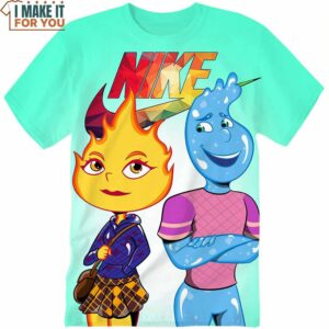 Cartoon Gift Ember and Wade Elemental Nike Shirt, Vintage Nike Graphic Tees