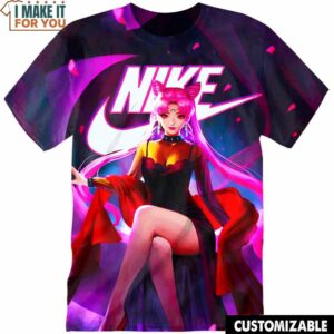 Sailor Moon Black Lady Nike Shirt, Modern Nike Graphic Tees For Fashion-forward Recipients