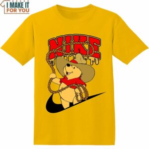 Winnie the Pooh Yellow Nike Shirt, Stylish Nike Graphic T-shirts For Him