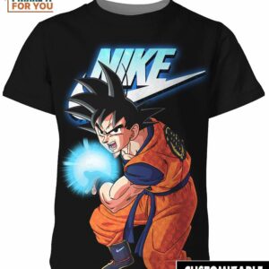 Cartoon Gift Dragon Ball Songoku Nike Black Shirt, Nike Graphic Apparel