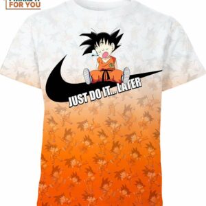 Goku Kid Dragon Ball Just Do It Later Nike Shirt, Fashionable Nike Graphic Shirts