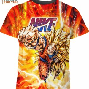 Songoku Super Saiyan Nike 3D Shirt, Eye-catching Nike Graphic T-shirts Songoku Super Saiyan Nike 3D Shirt, Eye-catching Nike Graphic T-shirts