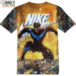 Nightwing in Street Nike Shirt, Marvel Lover Gifts, Cool Nike Graphic T-shirt Nightwing in Street Nike Shirt, Marvel Lover Gifts, Cool Nike Graphic T-shirt