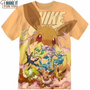 All Eevee Nike 3D Shirt, Amazing Presents for Pokemon Fans, Nike Graphic Apparel