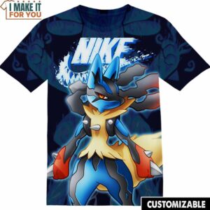 Lucario Nike 3D Shirt, Cool Pokemon Gifts, Stylish Nike Graphic Shirts