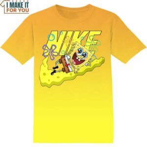 SpongeBob SquarePants Nike Yellow Shirt, Cartoon Lover Gifts