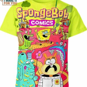 Spongebob Squarepants Logo Shirt, Unique Cartoon Gifts for Animation Fans