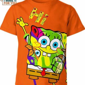 Spongebob Squarepants Orange Shirt, Cartoon Gifts for Animation Fans