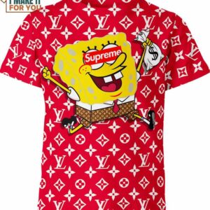 Spongebob Squarepants Supreme Louis Vuitton Shirt, Cartoon Gifts for Animation Fans