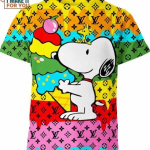 Snoopy Louis Vuitton Ice Cream Shirt, Snoopy And Woodstock Gifts