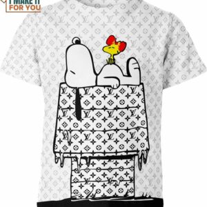 Snoopy Louis Vuitton White Shirt, Gifts For Snoopy Lovers