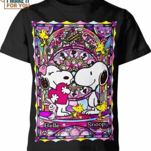 Snoopy Peanuts Stained Glass Shirt, Cool Snoopy Gifts