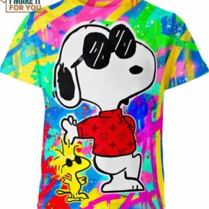Snoopy Woodstock Louis Vuitton Colorful Shirt, Best Gifts For Snoopy Lovers