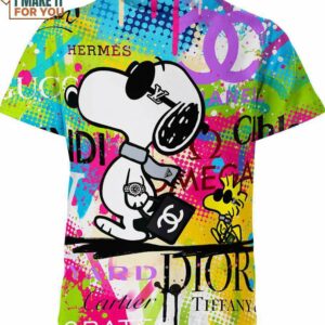 Snoopy Woodstock Rolex Louis Vuitton Shirt, Charlie Brown And Snoopy Gifts