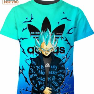 Vegeta Dragon Ball Adidas 3D Shirt, Dragon Ball Z Gifts for Super Fans