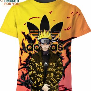 Uzumaki Naruto Adidas Shirt, Anime Gifts For Fan