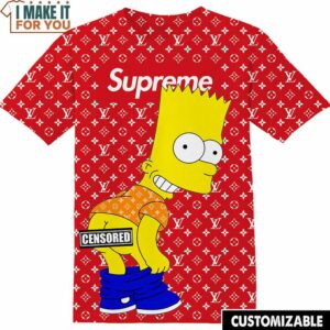 Bart Simpson Funny Supreme LV Shirt, Gift Ideas for Cartoon Lovers