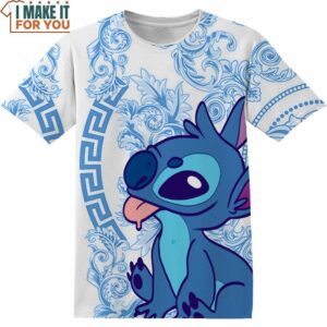 Blue Stitch 3D Shirt, Cartoon Lovers Gift Ideas